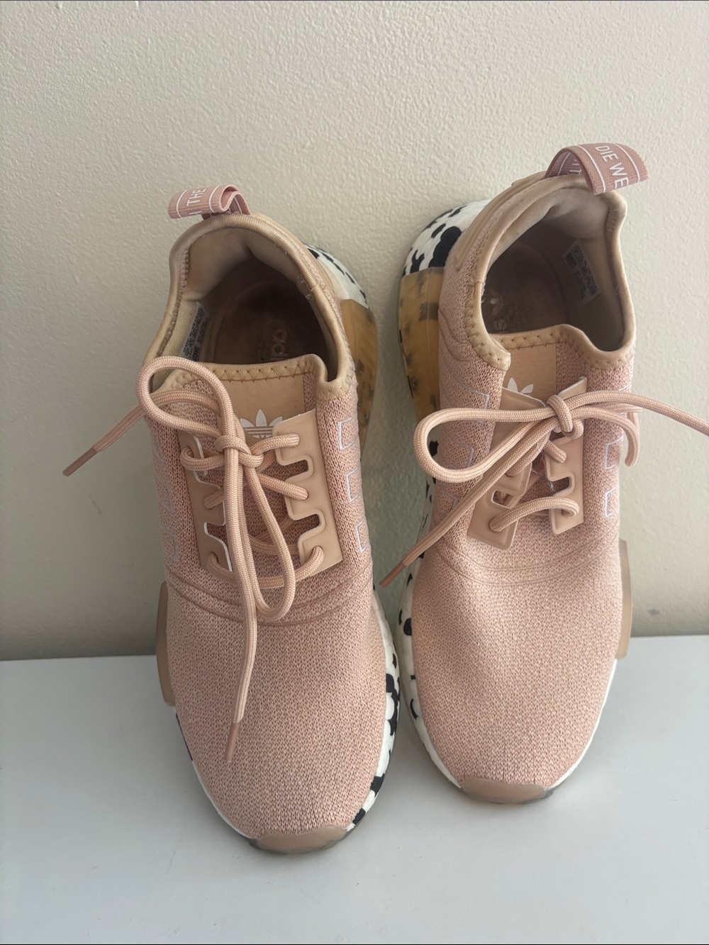 adidas Pink Knit Sneakers with Spotted Midsole